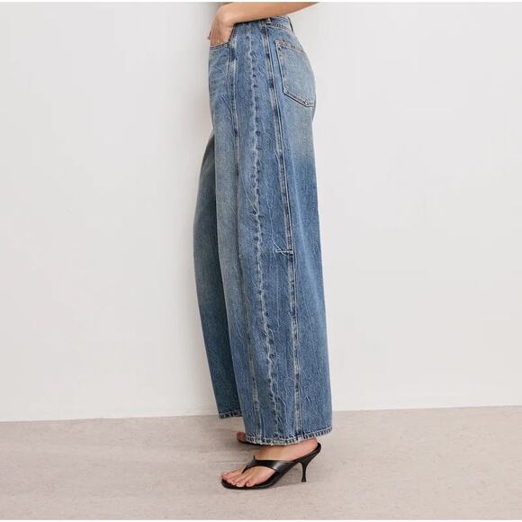 Good American Jeans Womens 8 Good Extreme Barrel High Rise Wide Leg Denim NWT - Picture 5 of 16